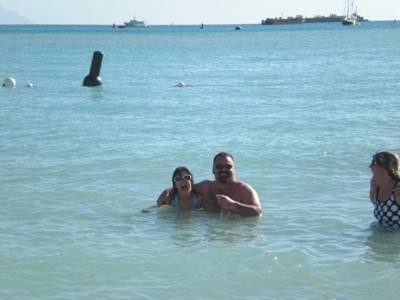 Trying to teach my daughter that "...if you just jump in it's cold for just a short time".  I think the shock kept her f
