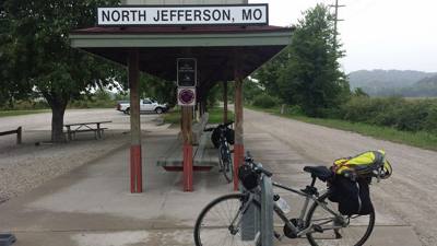 Very cool.  These bike stations along the Katy Trail have tool stations,  air, bathrooms.   Missouri state parks kick as