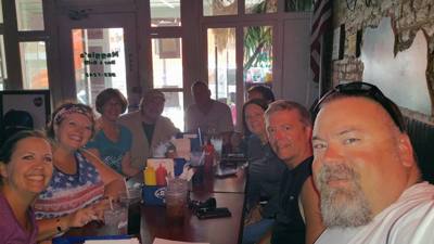Lunch in Booneville with the peeps at Maggies.  Hermann bound!