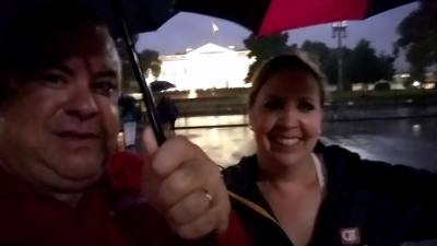 White House in the rain...