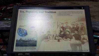 As we like to go with what's traditional to the area we're doing the tea and popovers.  Good rest stop after our hike ar
