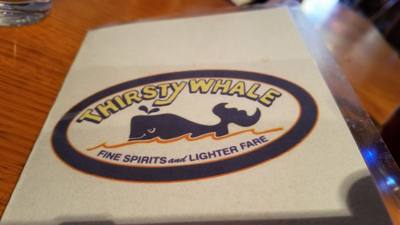 At the Thirsty Whale Tavern with my beautiful wife and FANTASTIC vacation planner.   Waiting on my fresh fish & chips.  