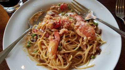 My birthday dinner was lobster carbonara.  It was so delicious.   I think it had a whole lobster in it.