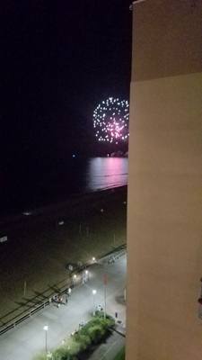 Every Sunday at 10pm Virginia Beach oceanfront has a fireworks show.  They shoot them off of a ship.  Very nice surprise