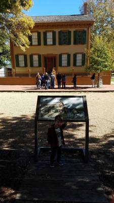 Stopped by Abraham Lincoln's house on the way home from Chicago. Aaron slept in the car.