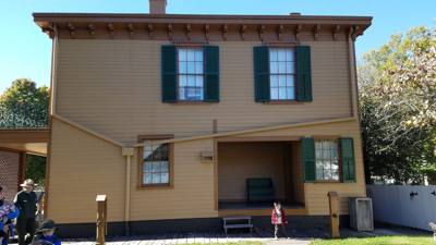 Stopped by Abraham Lincoln's house on the way home from Chicago. Aaron slept in the car.