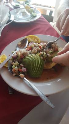 Ceviche de pescado.  Muy bueno!
