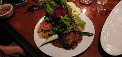 This was delicious.  We got the house plate which had 3 items.