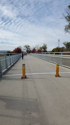 We walked from one end of this foot bridge to the other which crosses the state line between Nebraska and Iowa.  Avery h
