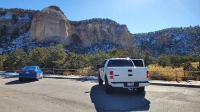 I don't know if there is a better rest stop view than in El Malpais, New Mexico.  Neat rocks!