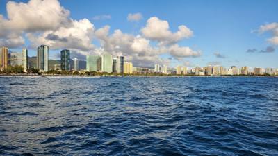 Sunset Cruise before dinner. Great way to end the day. Had some good whale watching and got to see Diamond Head from the