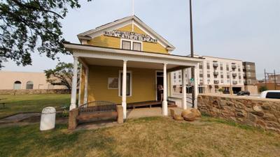 Camp Hancock State Historic Site.  Both buildings we're closed but the train and buildings looked neat.