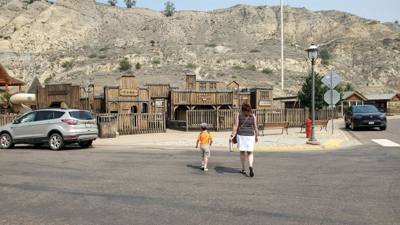 The playground in Medora was enough to spark the imagination.  Better than the old steel equipment we had as kids.