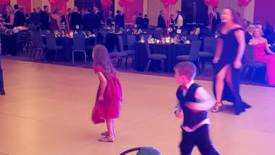 Julie, Linnea, Avery and I had a great time at the Oscar Mike Ball in Chicago last night having it with our buddy Tim.  