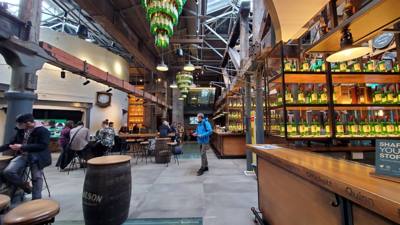 Took a tour of the Jameson distillery today.  We loved the tour and our guide Wesley was so entertaining! Grabbed a coup
