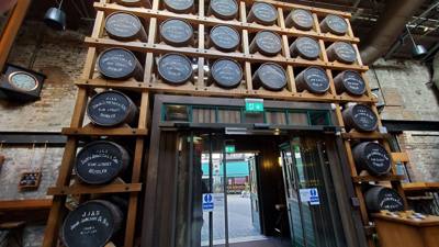 Took a tour of the Jameson distillery today.  We loved the tour and our guide Wesley was so entertaining! Grabbed a coup