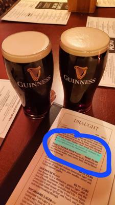 When you're eating in The Church in Dublin and you find out Arthur Guinness was married in this church before it became 