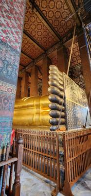 Wat Pho Temple today was both beautiful and educational.  Also known as the Temple of the Reclining Buddha.  Was built i