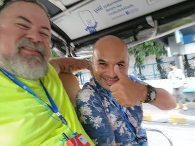After the trip by boat in the canal was the trip by tuk tuk.  Cars and motorcycles get so close lol.  Keep your arms ins