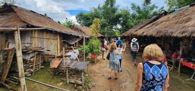 Got to experience the Padong people of Thailand this afternoon.  Also known as the Long Neck Karan people.  Our tour gui