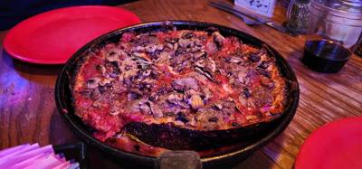 Hey Mindee, I think this is better than Lou Malnatis!  Not sure where Julie found this place but dang it was good.