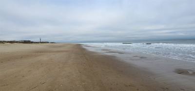 Julie says "It's not beach weather but it's not -3 degrees so...". Had to get up close and friendly with the Atlantic wh