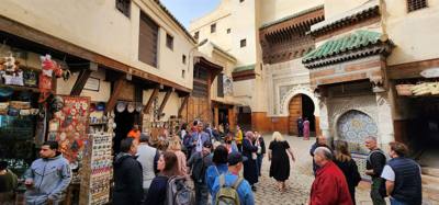 Shopping and lunch in the Fes Medina market.  Super crowded.  A few high pressure sales folks.  Lots to look at. Julie a