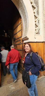 Shopping and lunch in the Fes Medina market.  Super crowded.  A few high pressure sales folks.  Lots to look at. Julie a