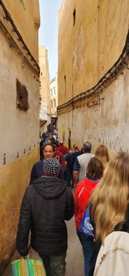 Shopping and lunch in the Fes Medina market.  Super crowded.  A few high pressure sales folks.  Lots to look at. Julie a