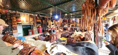 Shopping and lunch in the Fes Medina market.  Super crowded.  A few high pressure sales folks.  Lots to look at. Julie a