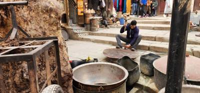 Shopping and lunch in the Fes Medina market.  Super crowded.  A few high pressure sales folks.  Lots to look at. Julie a