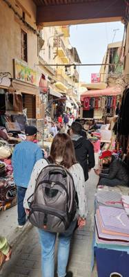 Shopping and lunch in the Fes Medina market.  Super crowded.  A few high pressure sales folks.  Lots to look at. Julie a