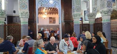 Shopping and lunch in the Fes Medina market.  Super crowded.  A few high pressure sales folks.  Lots to look at. Julie a