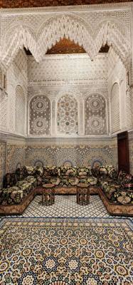 Architecture, paintings, woodwork and other interesting and beautiful things in the Fes Medina market.