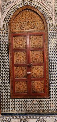 Architecture, paintings, woodwork and other interesting and beautiful things in the Fes Medina market.
