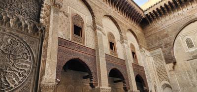 Architecture, paintings, woodwork and other interesting and beautiful things in the Fes Medina market.