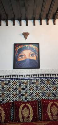 Architecture, paintings, woodwork and other interesting and beautiful things in the Fes Medina market.