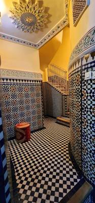 Architecture, paintings, woodwork and other interesting and beautiful things in the Fes Medina market.
