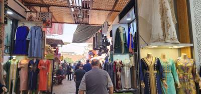 Shopping the Medina in Marrakech.  Sensory overload.  Apparently it's WAAAY more intense at night.