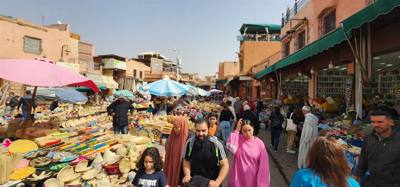 Shopping the Medina in Marrakech.  Sensory overload.  Apparently it's WAAAY more intense at night.