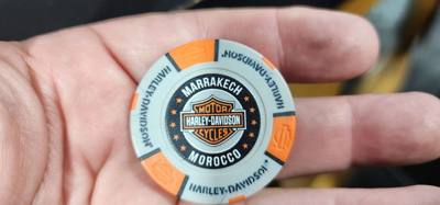 Sadie's new family was gracious enough to take me to the local Harley Davidson shop in Casablanca.  They sold a lot of o