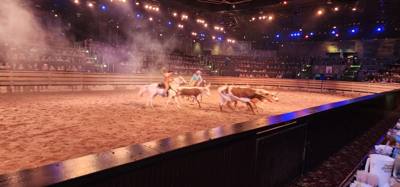 Ended the last night in the Ozarks/Branson at Dolly's Stampede.  Front row seats right by the action too.  Don't be jell