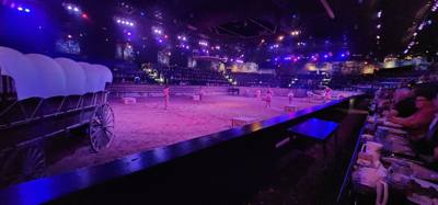 Ended the last night in the Ozarks/Branson at Dolly's Stampede.  Front row seats right by the action too.  Don't be jell