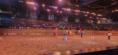 Ended the last night in the Ozarks/Branson at Dolly's Stampede.  Front row seats right by the action too.  Don't be jell