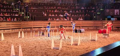 Ended the last night in the Ozarks/Branson at Dolly's Stampede.  Front row seats right by the action too.  Don't be jell