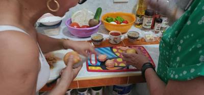 Ended the evening with a home cooked meal.  Julie helped cook it.  We went to what our interpreter in this place called 