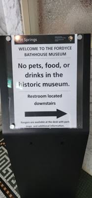 Fordyce Bathhouse Museum.  We're going to do a bathhouse on Sunday but for now we're learning about the history and expe