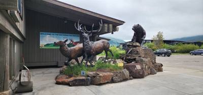 First stop this morning was the National Elk Refuge.  They said in the winter about 9600 to come down to the refuge.