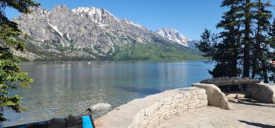 Decided to get the juices flowing this morning with a hike around Jenny Lake.  Technically half way around.  Took a boat