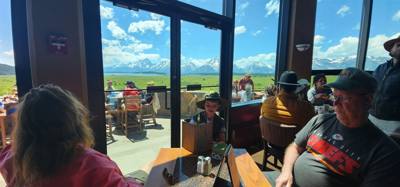 We decided to finish our Yellowstone and Tetons vacation with a refreshing beverage in full view of these beautiful moun